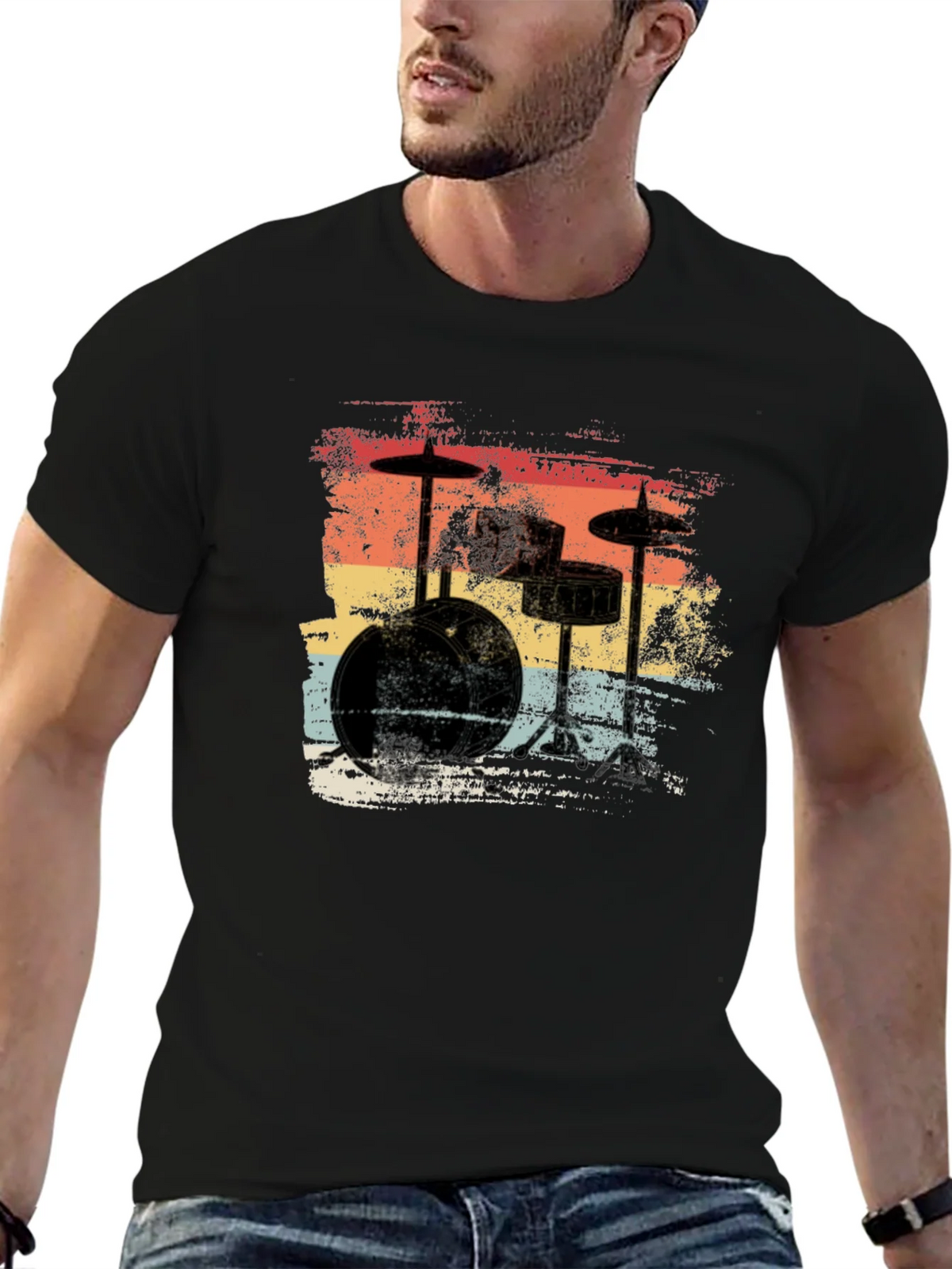 Retro Drum Set T-Shirt - Vintage Style Music Tee product image 6