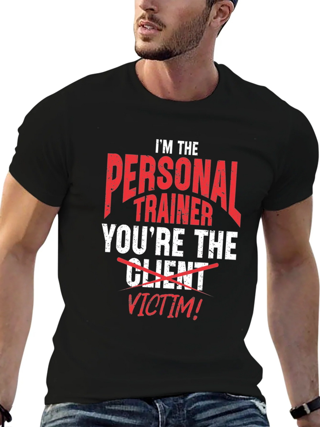 Personal Trainer Victim Funny T-Shirt product image 6