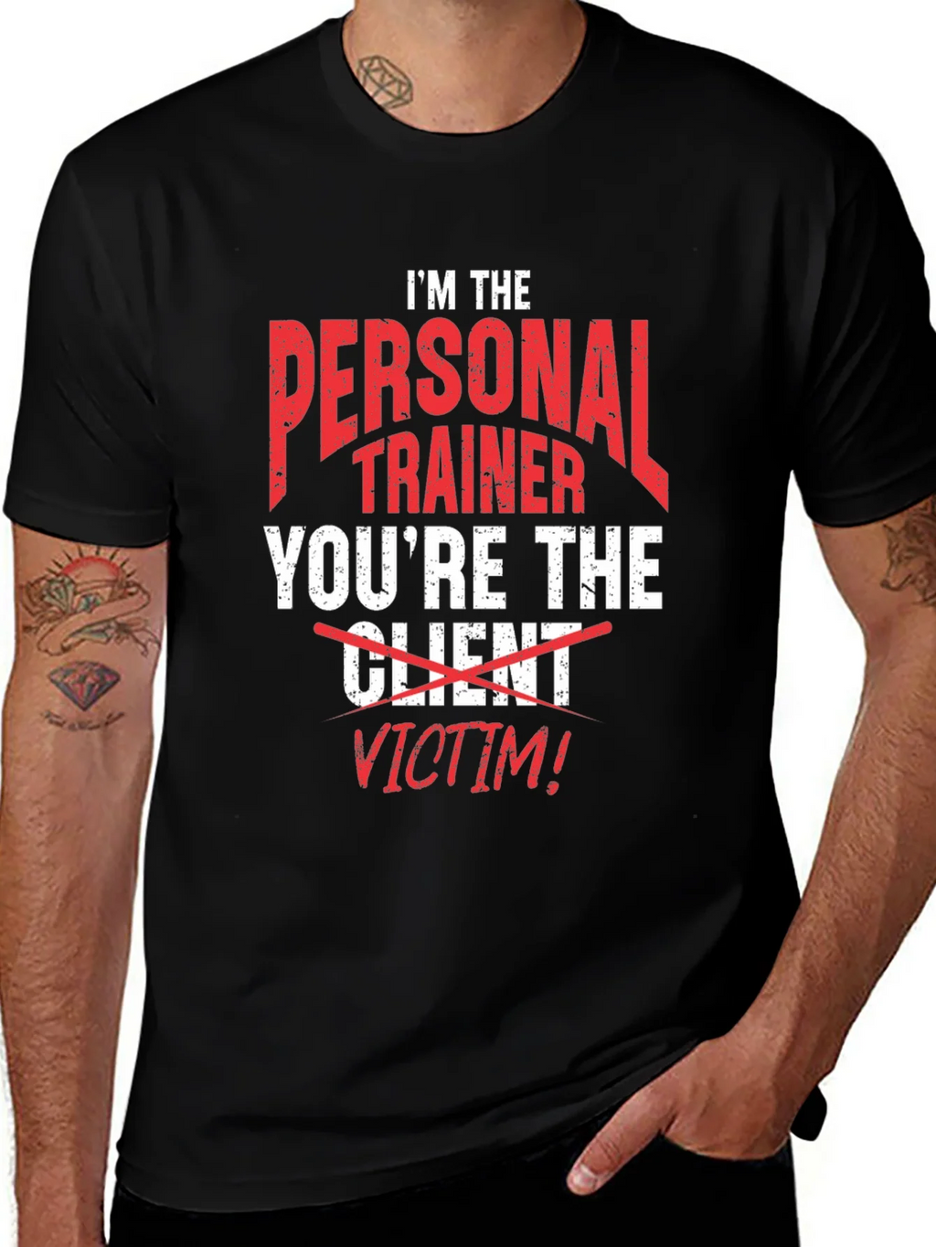 Personal Trainer Victim Funny T-Shirt product image 1
