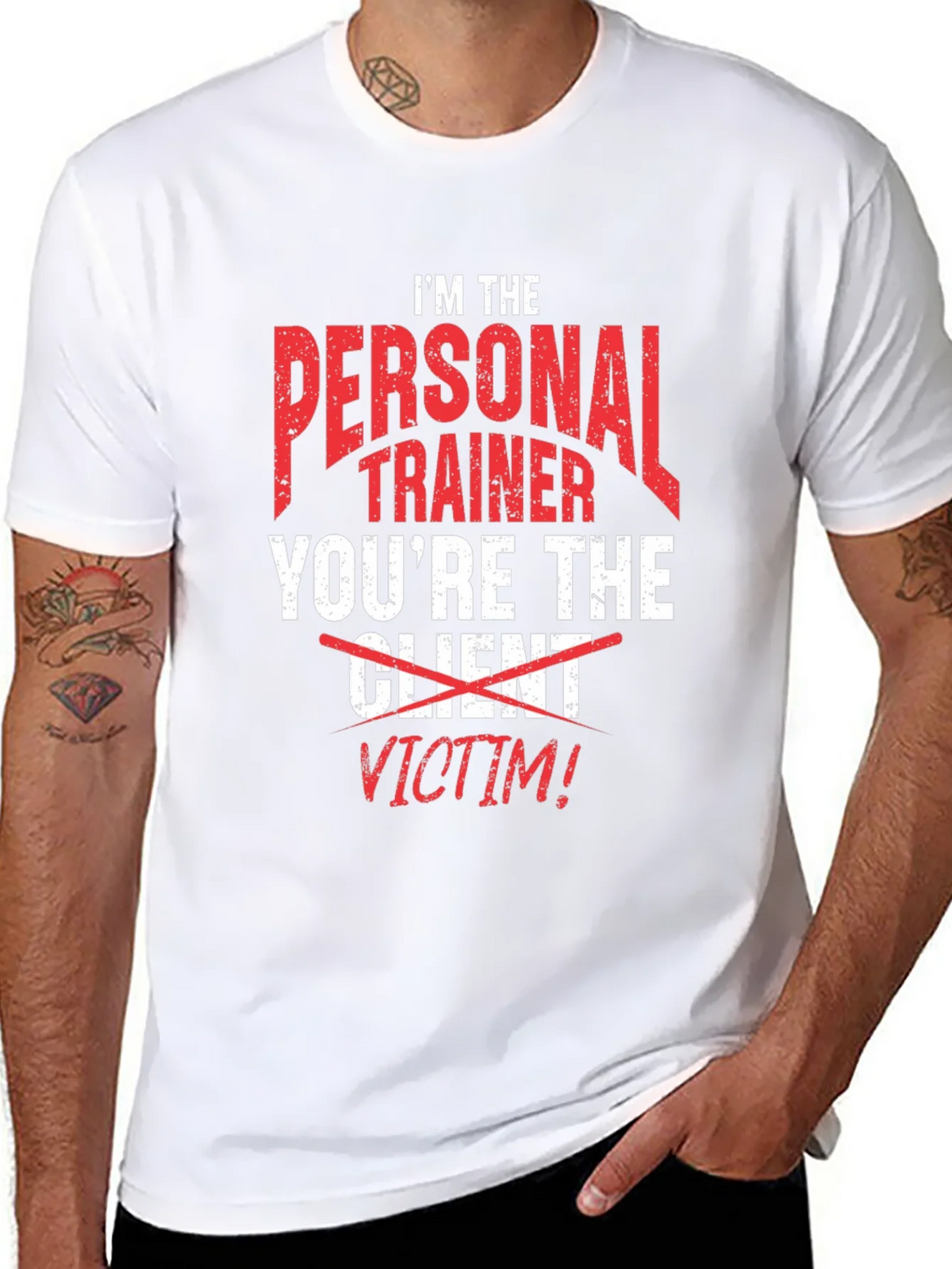 Personal Trainer Victim Funny T-Shirt product image 7