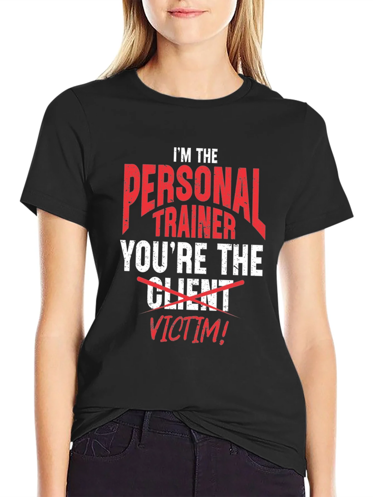 Personal Trainer Victim Funny T-Shirt product image 2