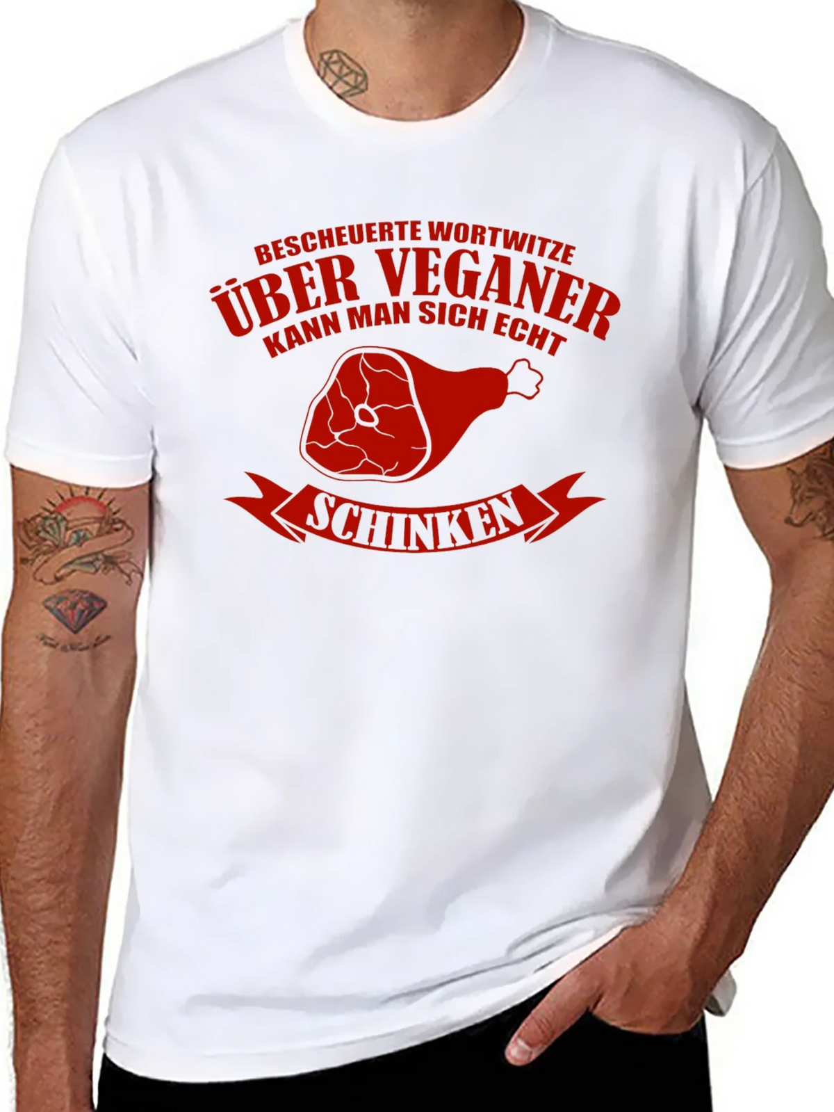 Vegan Humor T-Shirt - Schinken Design product image 7