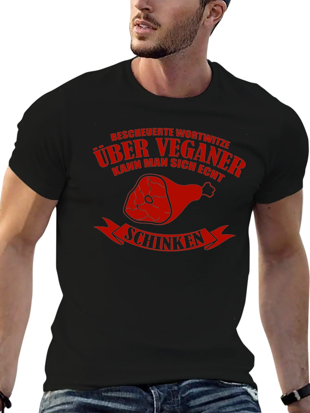Vegan Humor T-Shirt - Schinken Design product image 6