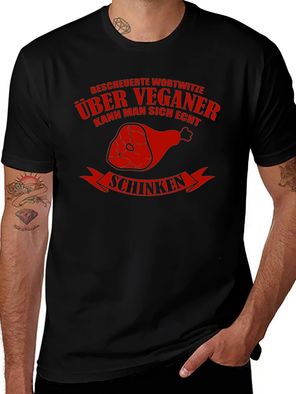 Vegan Humor T-Shirt - Schinken Design product image 1