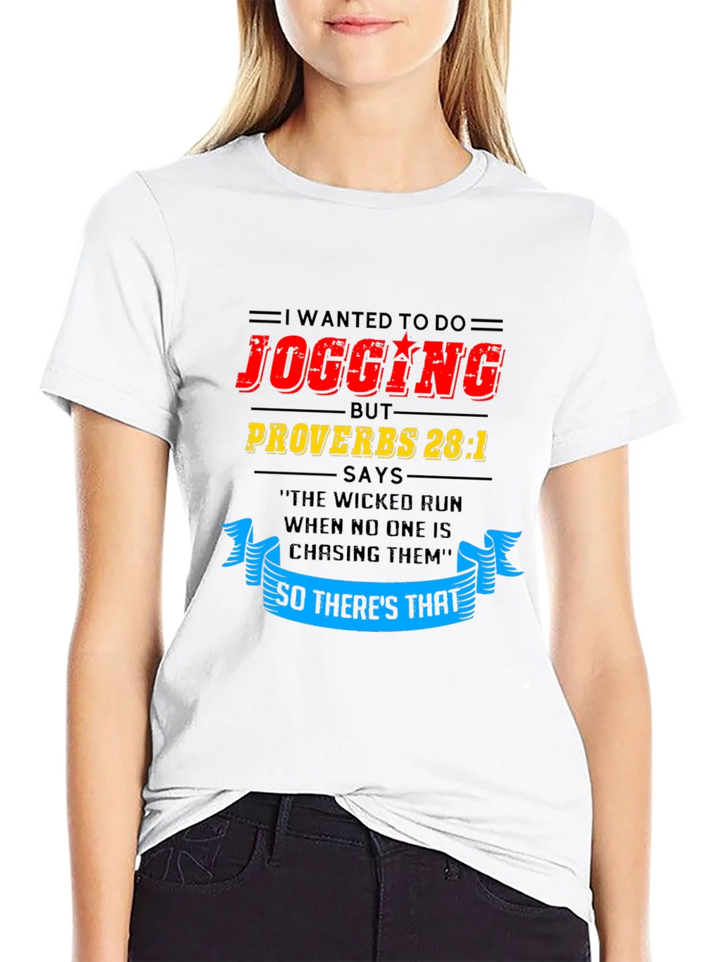 Funny Jogging T-Shirt - Proverbs 28:1 product image 8