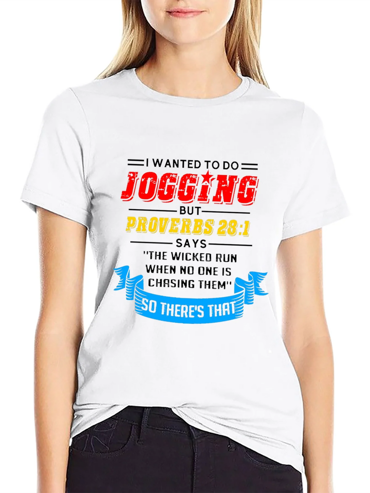 Funny Jogging T-Shirt - Proverbs 28:1 product image 8