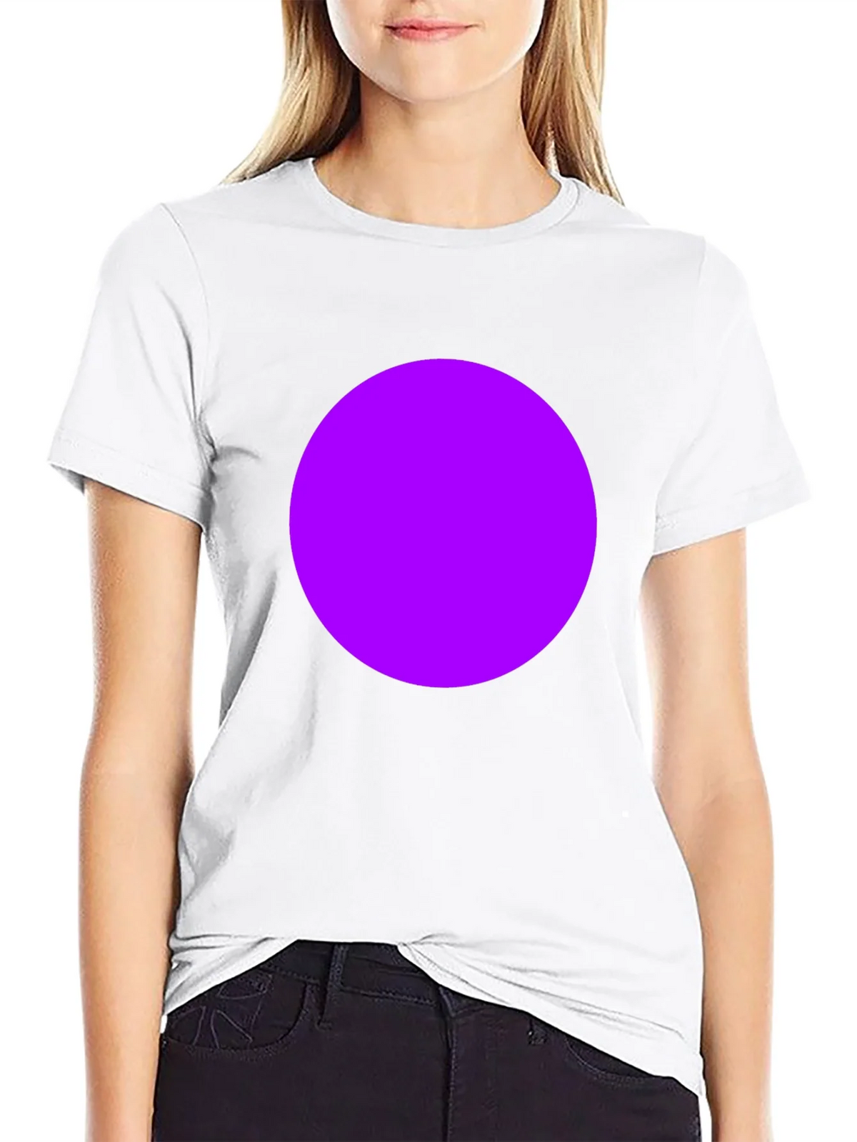 Mens Black T-Shirt with Bold Purple Circle Design product image 8