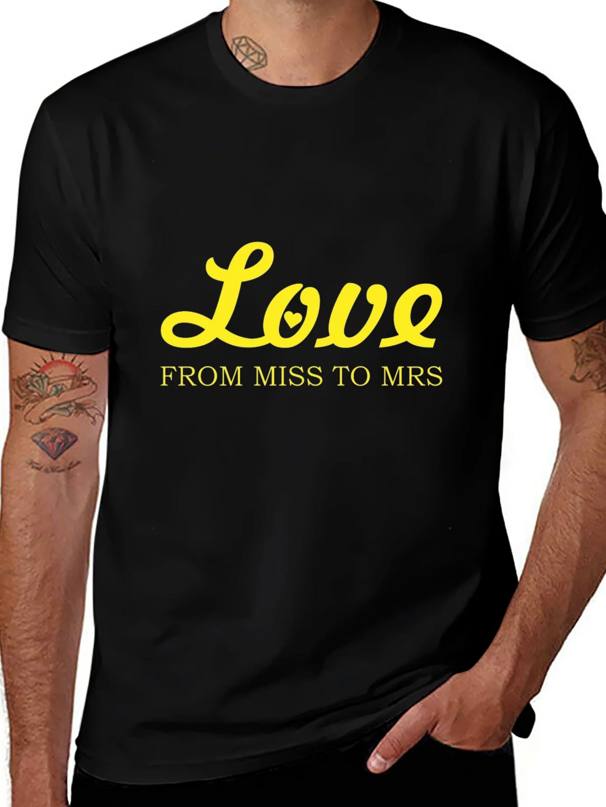 Love From Miss to Mrs Black T-Shirt product image 1
