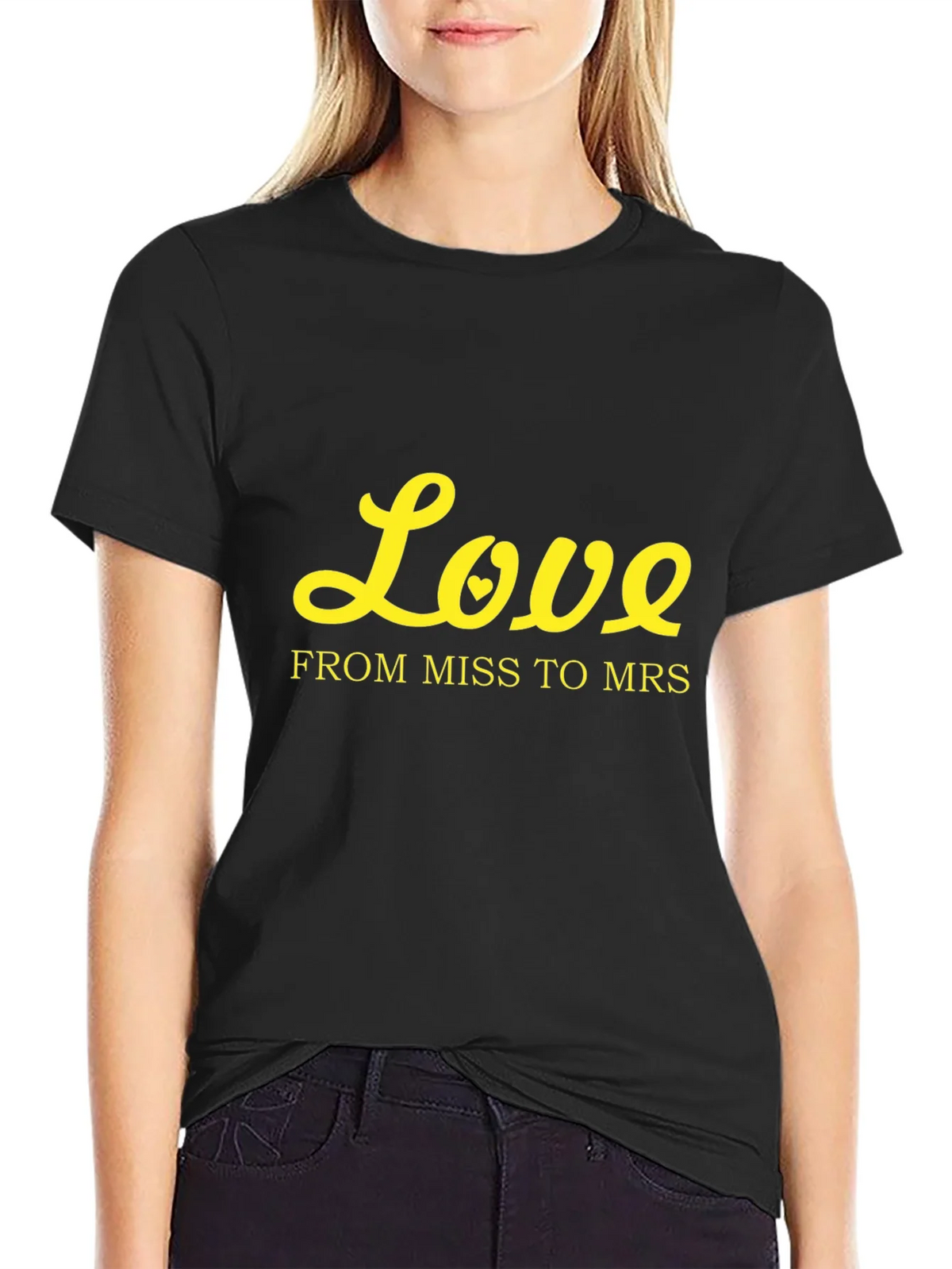 Love From Miss to Mrs Black T-Shirt product image 2