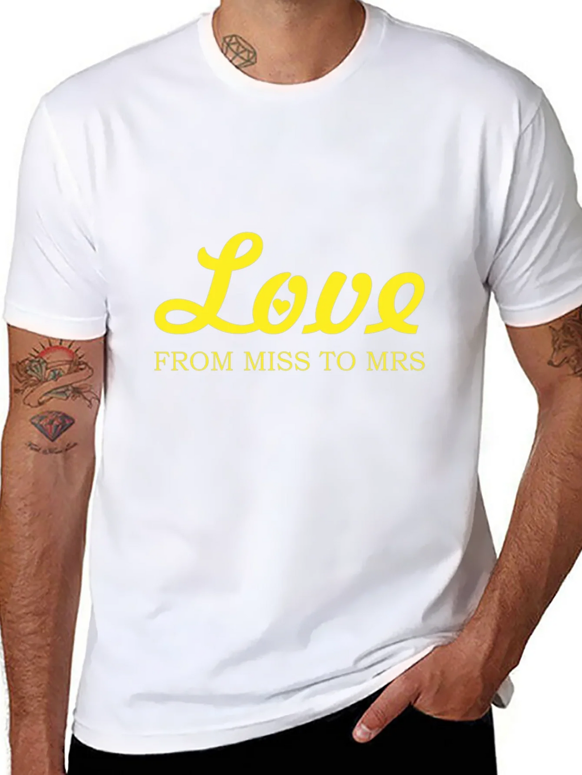 Love From Miss to Mrs Black T-Shirt product image 7