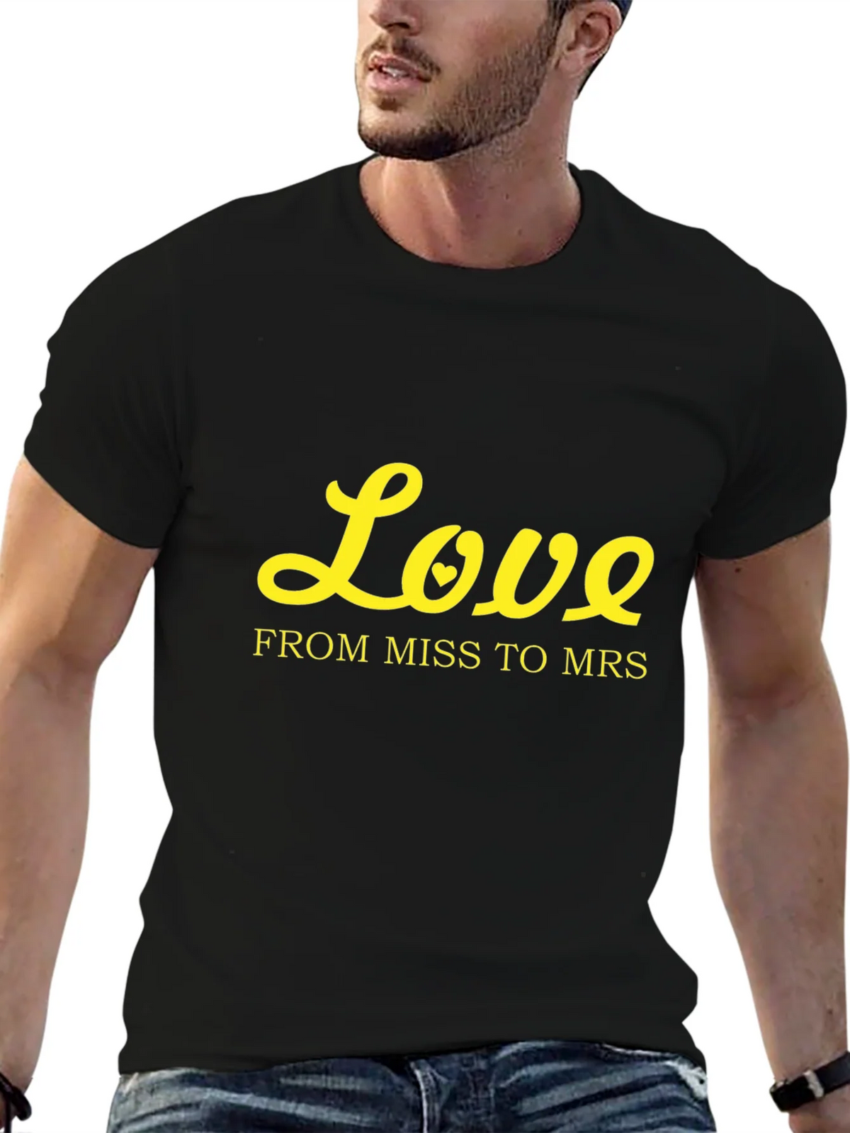 Love From Miss to Mrs Black T-Shirt product image 6