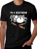 Vegetarian Rabbit T-Shirt Funny Graphic Tee product image 1