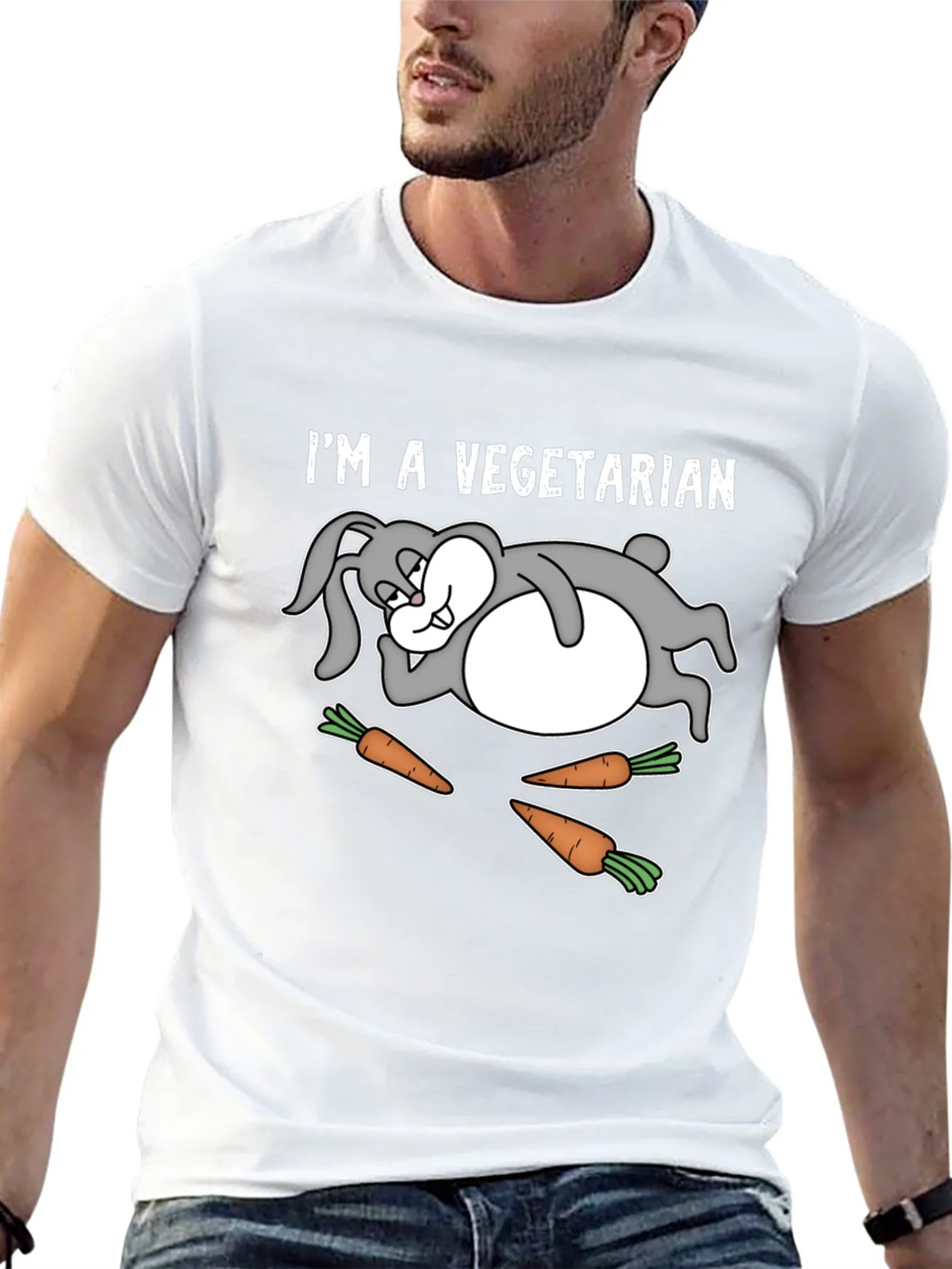 Vegetarian Rabbit T-Shirt Funny Graphic Tee product image 12