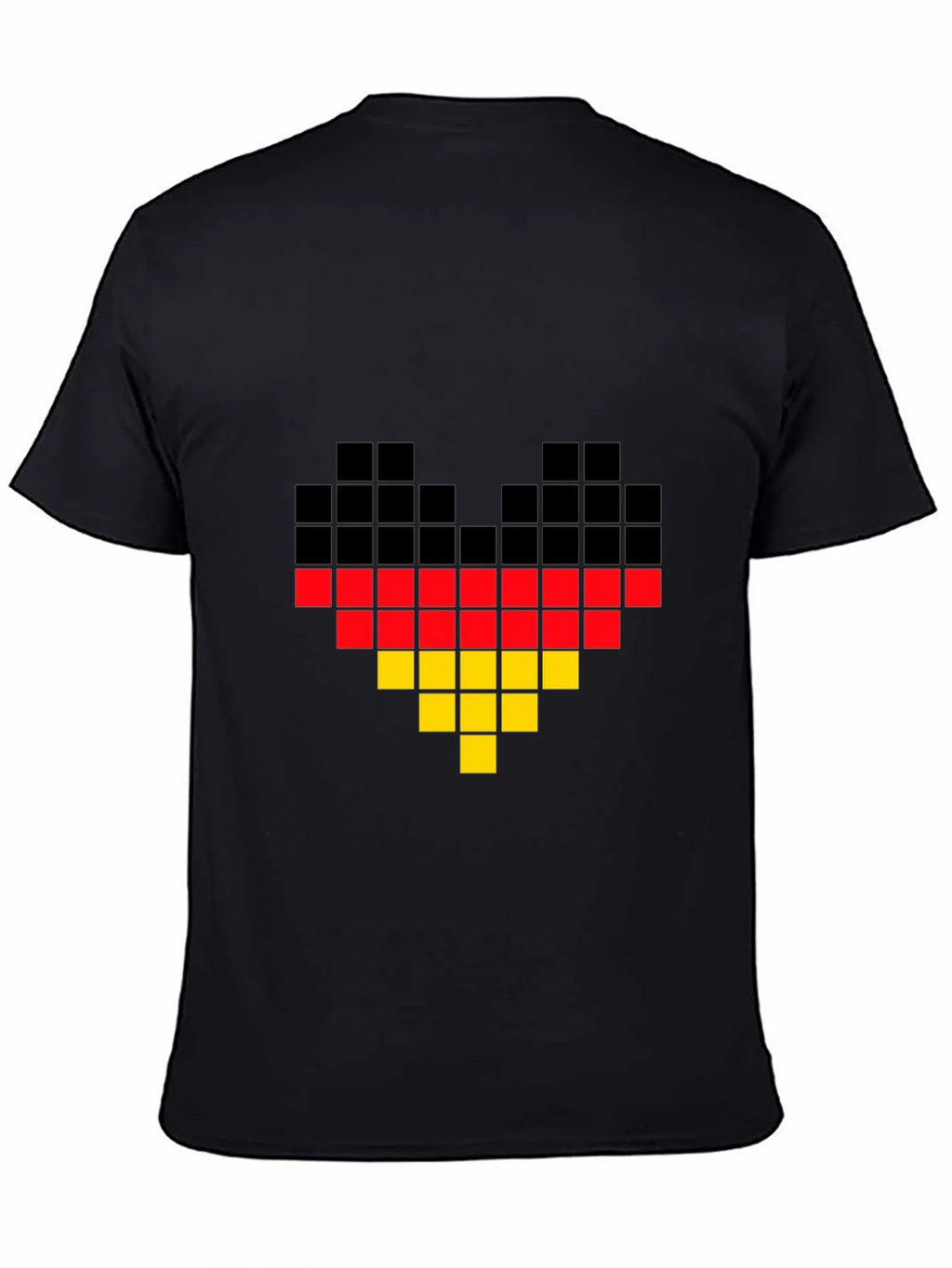 Pixel Germany Flag Heart T-Shirt - Black product image 4