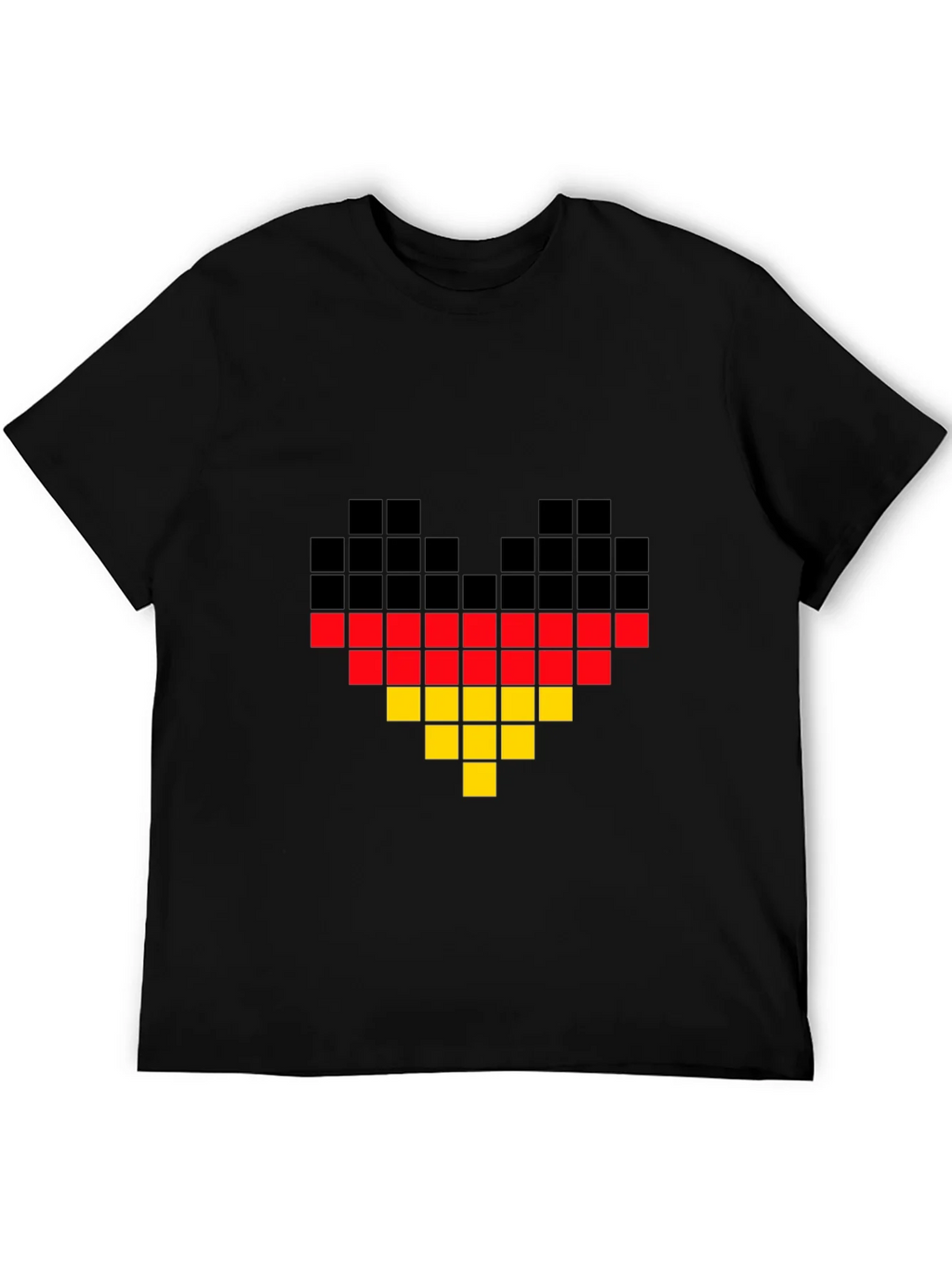 Pixel Germany Flag Heart T-Shirt - Black product image 5
