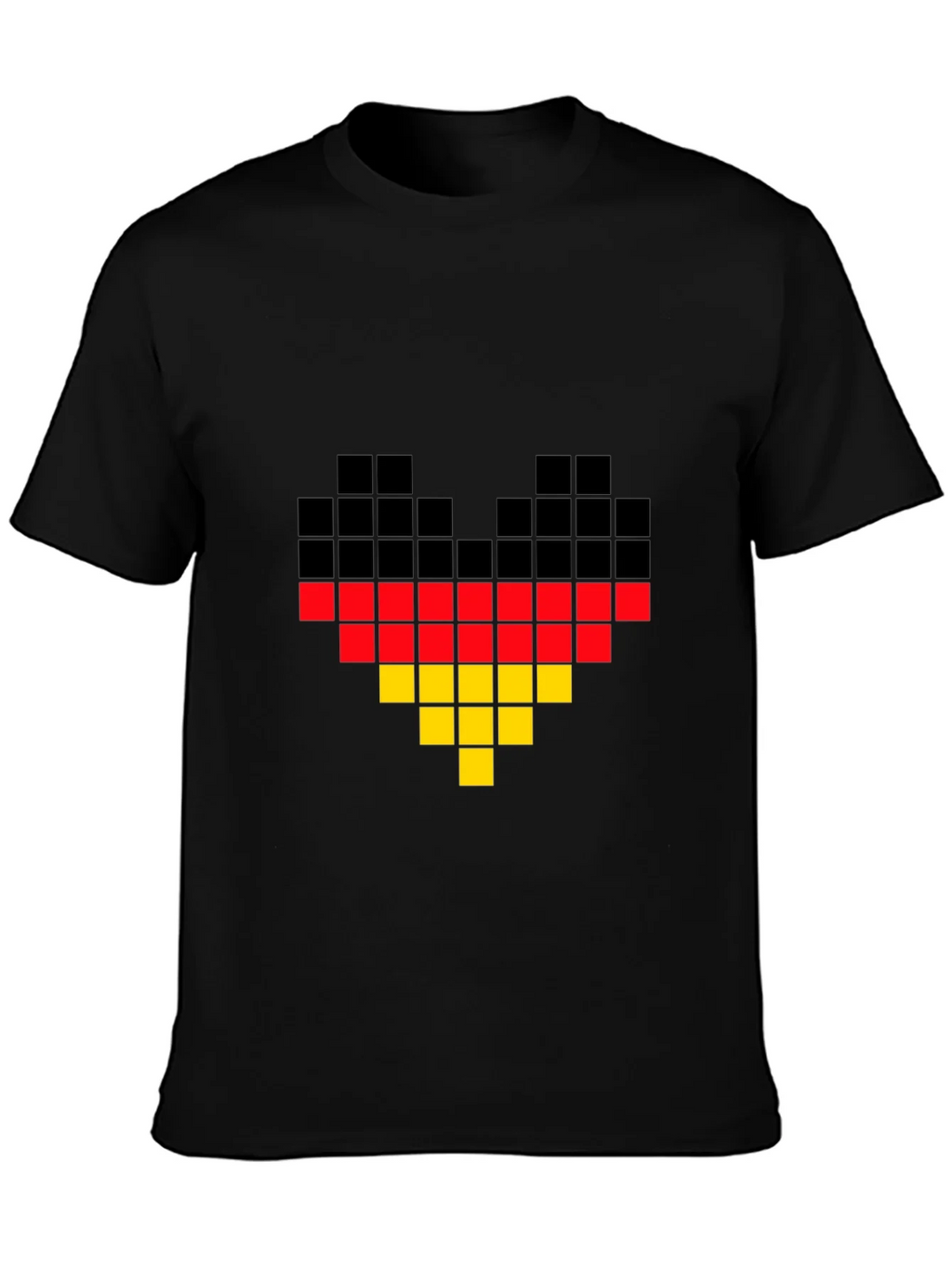 Pixel Germany Flag Heart T-Shirt - Black product image 3