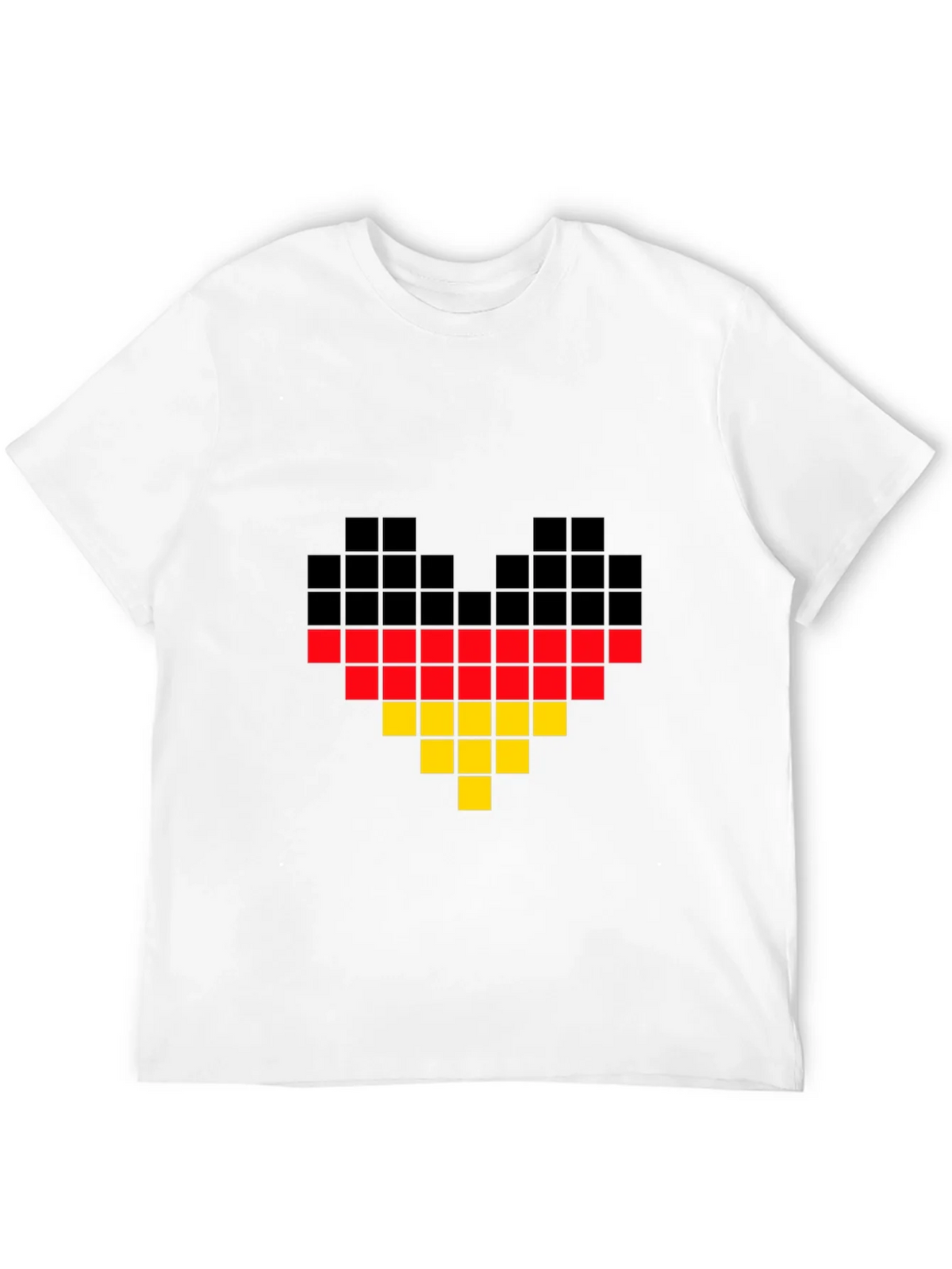 Pixel Germany Flag Heart T-Shirt - Black product image 11