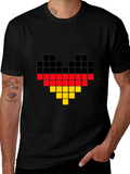 Pixel Germany Flag Heart T-Shirt - Black product image 1