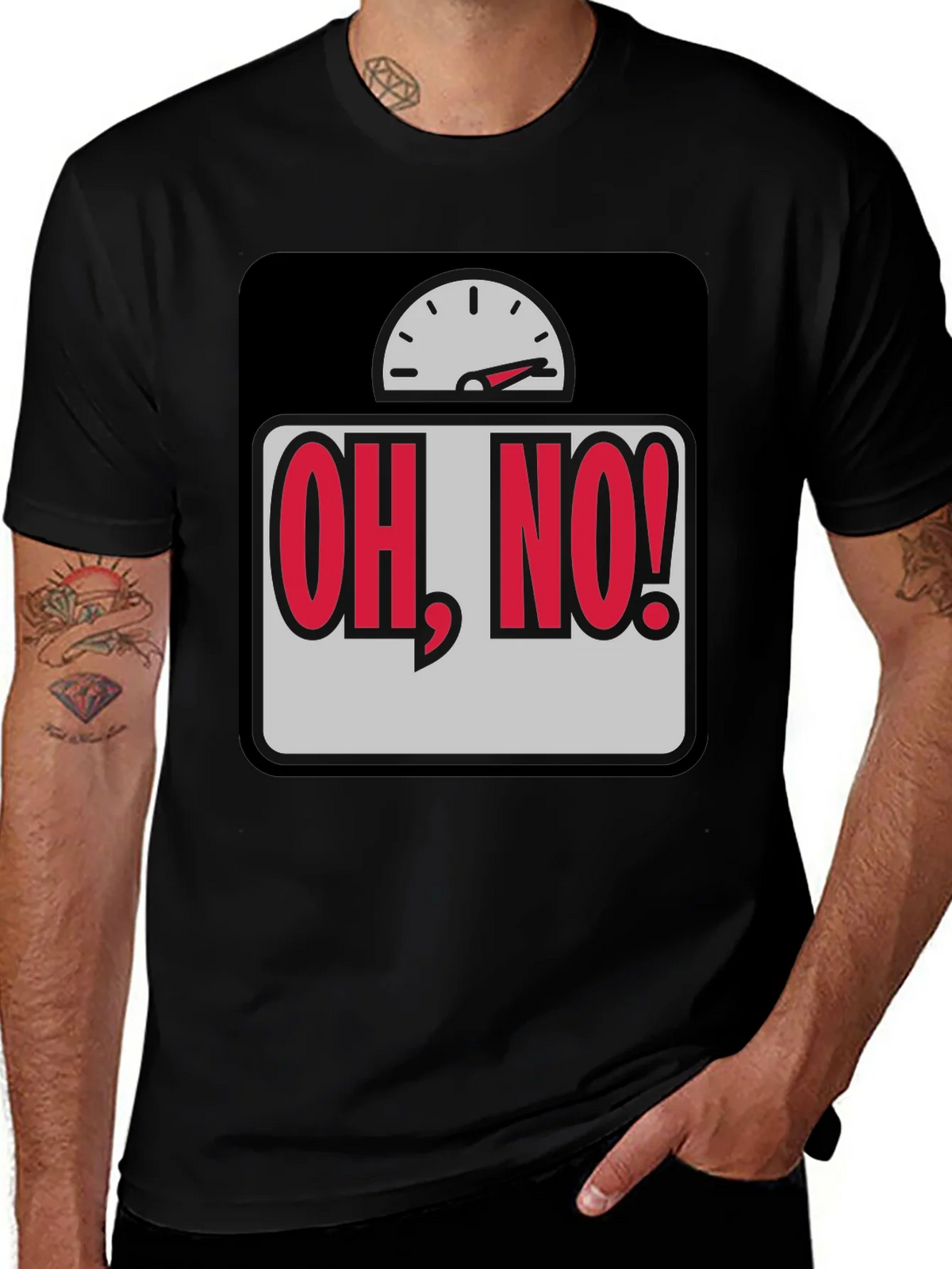 Oh No! Scale Graphic T-Shirt - Weight Humor Tee product image 1