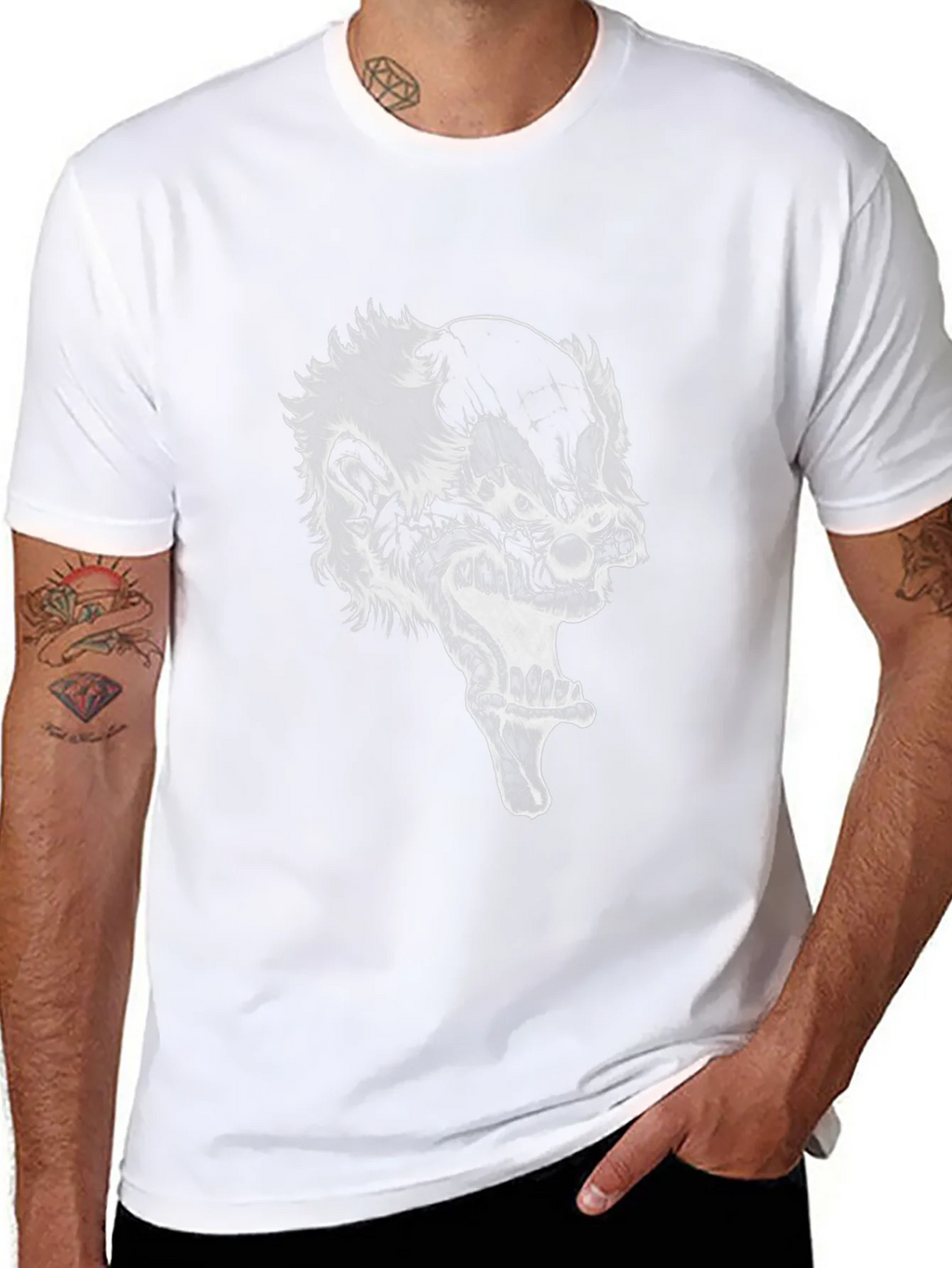 Creepy Clown Graphic Tee - Black Cotton T-Shirt product image 7
