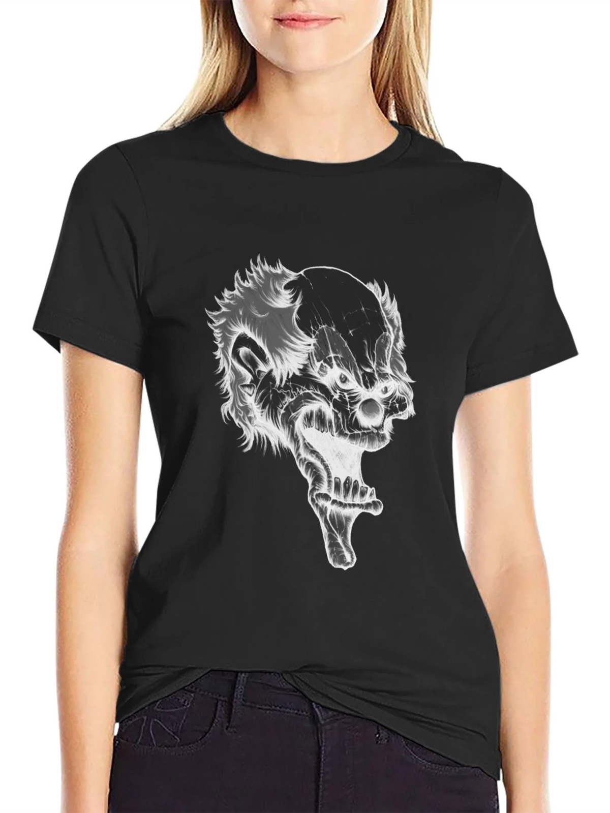 Creepy Clown Graphic Tee - Black Cotton T-Shirt product image 2