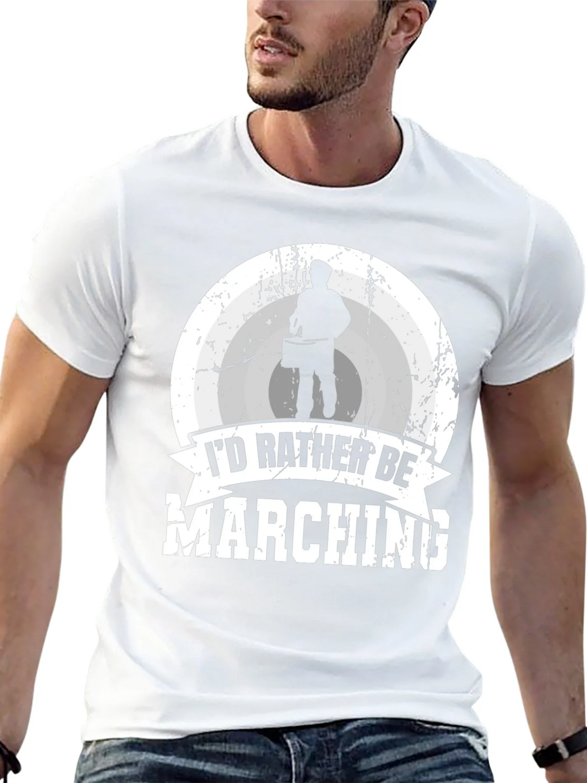 Id Rather Be Marching T-Shirt Black Cotton product image 2