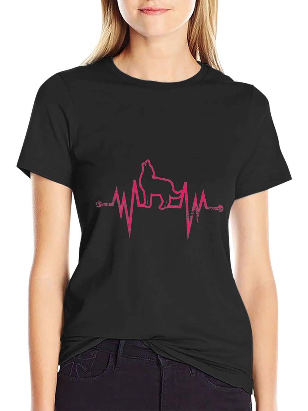 Wolf Heartbeat Graphic T-Shirt product image 2
