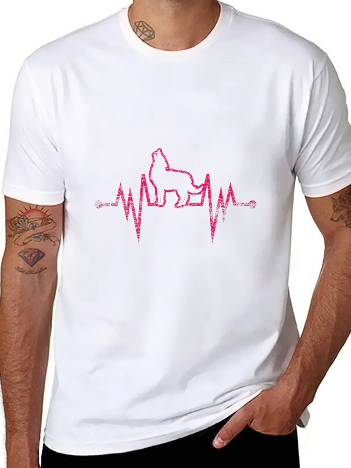 Wolf Heartbeat Graphic T-Shirt product image 7