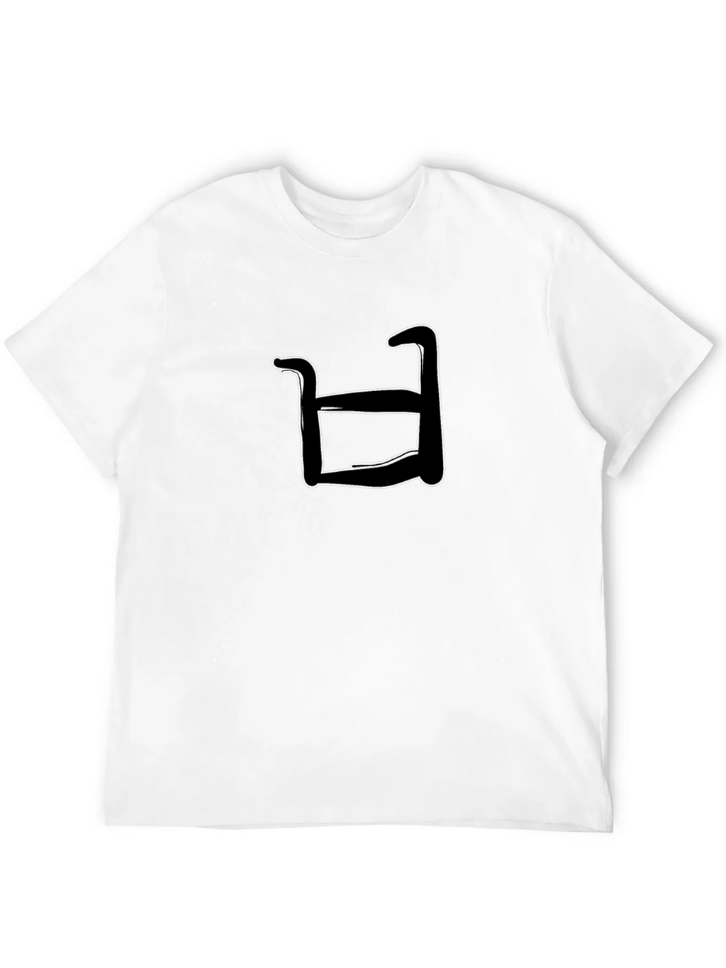 Abstract White Shape on Black T-Shirt product image 11
