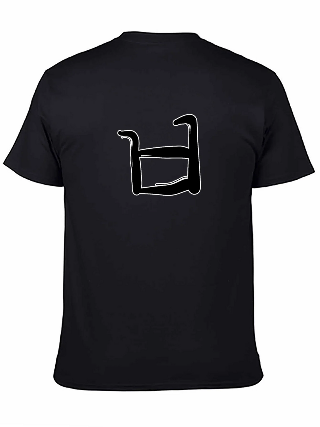 Abstract White Shape on Black T-Shirt product image 4