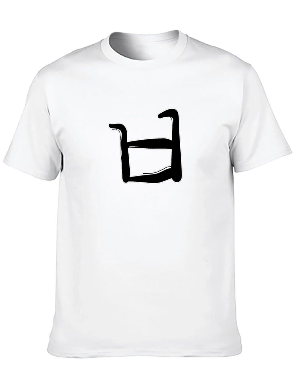 Abstract White Shape on Black T-Shirt product image 9