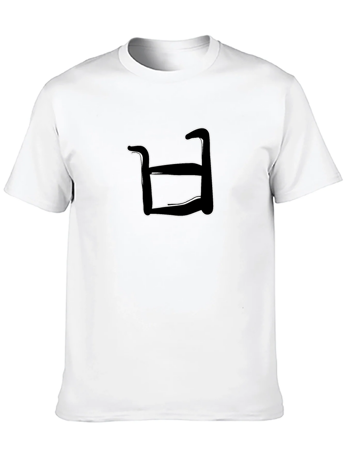 Abstract White Shape on Black T-Shirt product image 9