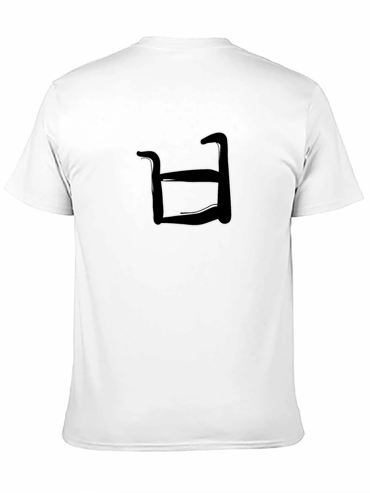 Abstract White Shape on Black T-Shirt product image 10