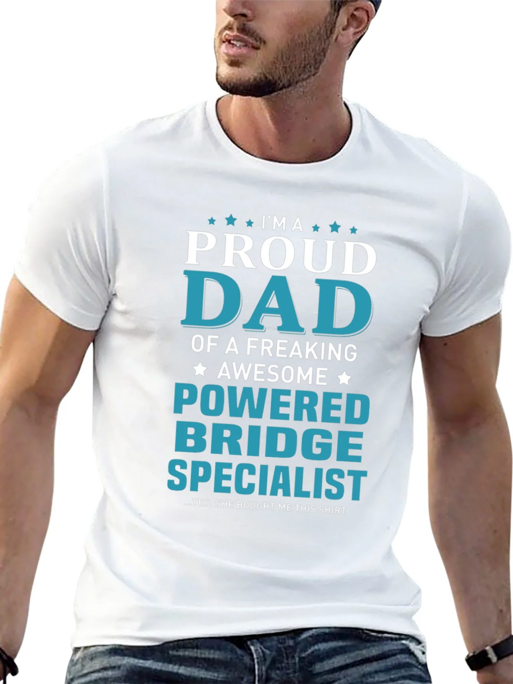 Proud Dad Powered Bridge Specialist T-Shirt product image 5