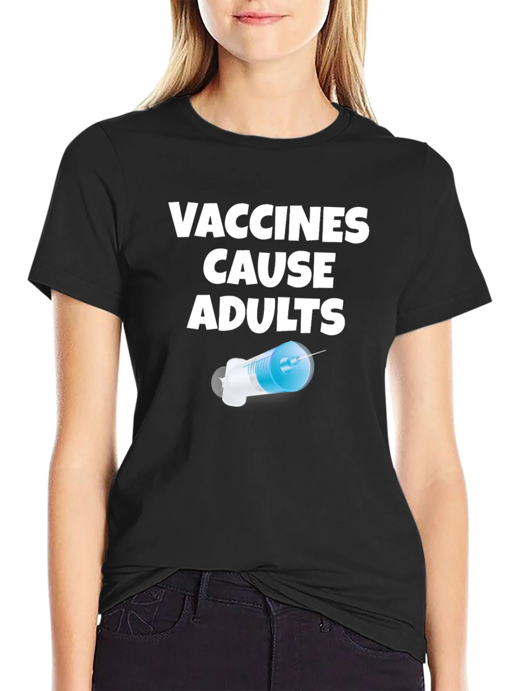 Vaccines Cause Adults Funny Novelty T-Shirt product image 2