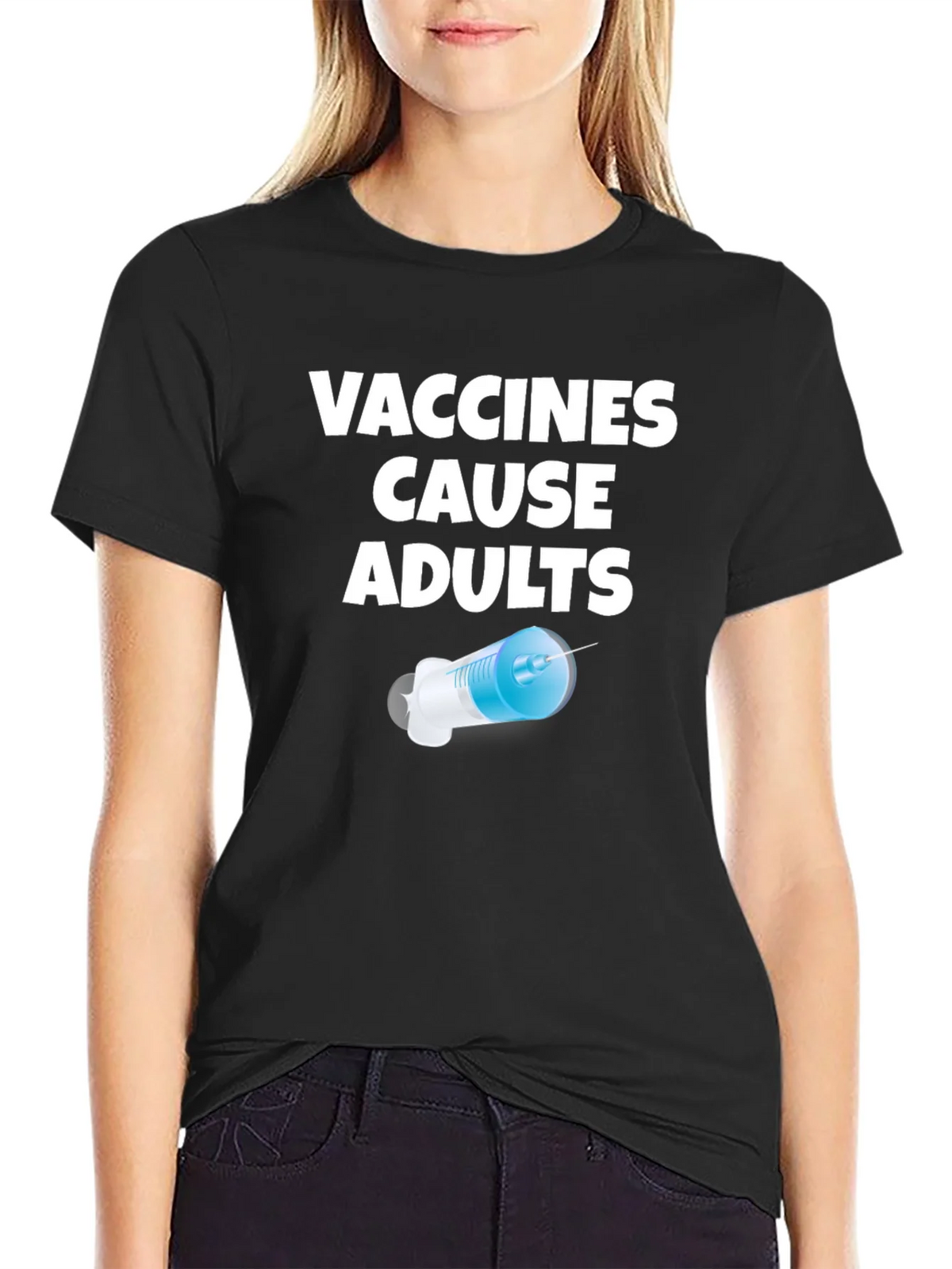 Vaccines Cause Adults Funny Novelty T-Shirt product image 2