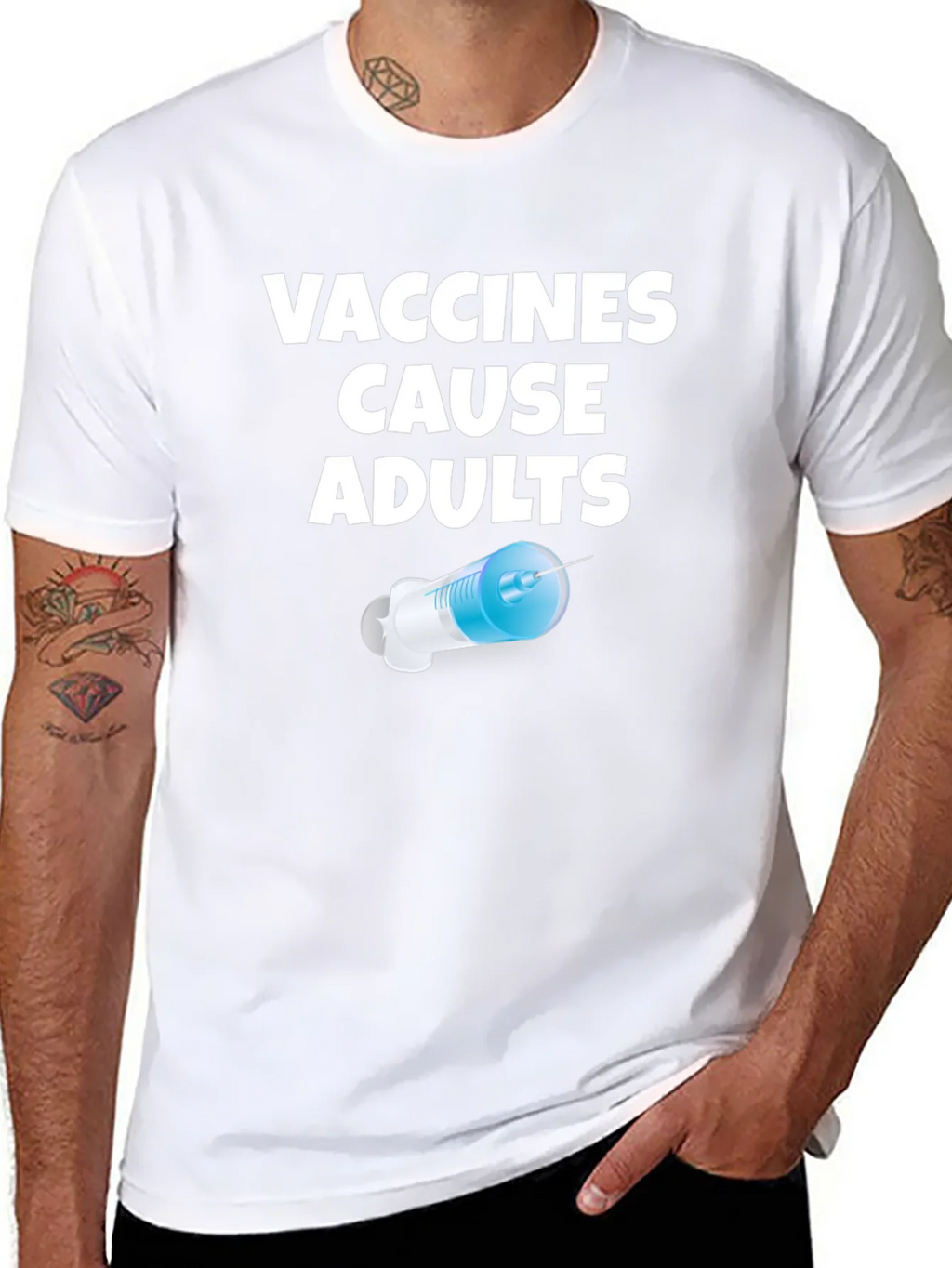 Vaccines Cause Adults Funny Novelty T-Shirt product image 7