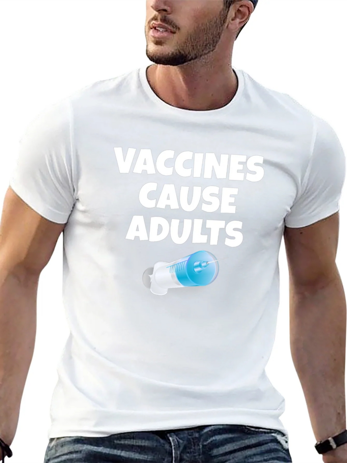 Vaccines Cause Adults Funny Novelty T-Shirt product image 12
