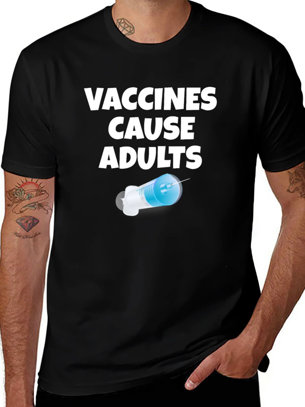 Vaccines Cause Adults Funny Novelty T-Shirt product image 1