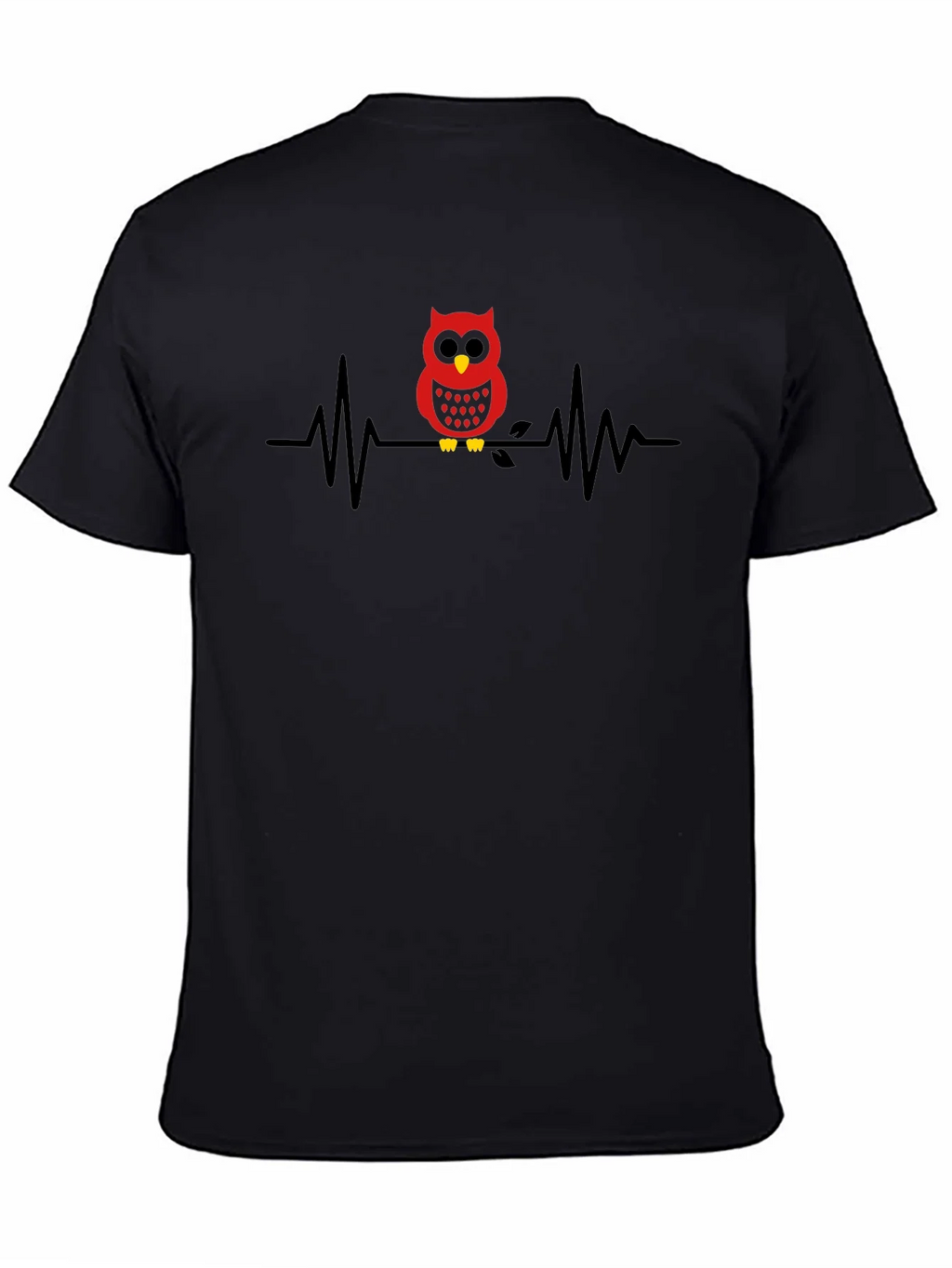 Owl Heartbeat Graphic Tee - Black product image 4