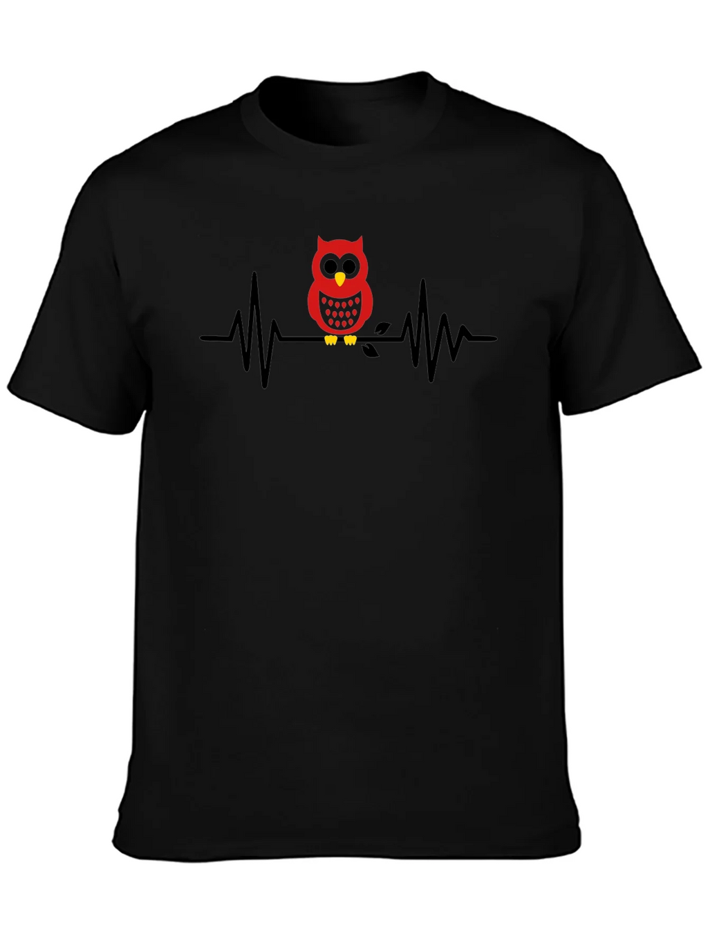 Owl Heartbeat Graphic Tee - Black product image 3