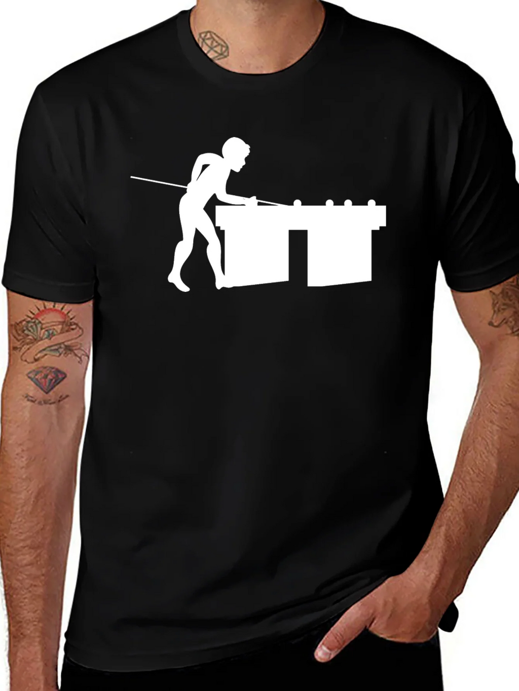 Pool Player Graphic T-Shirt - Classic Black Tee product image 1