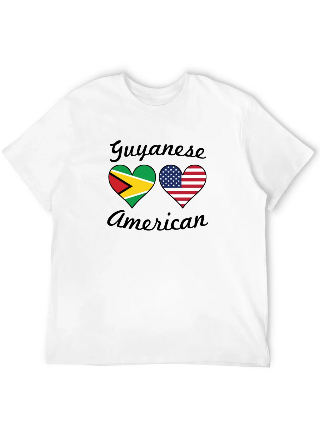 Guyanese American Flag Heart T-Shirt product image 4