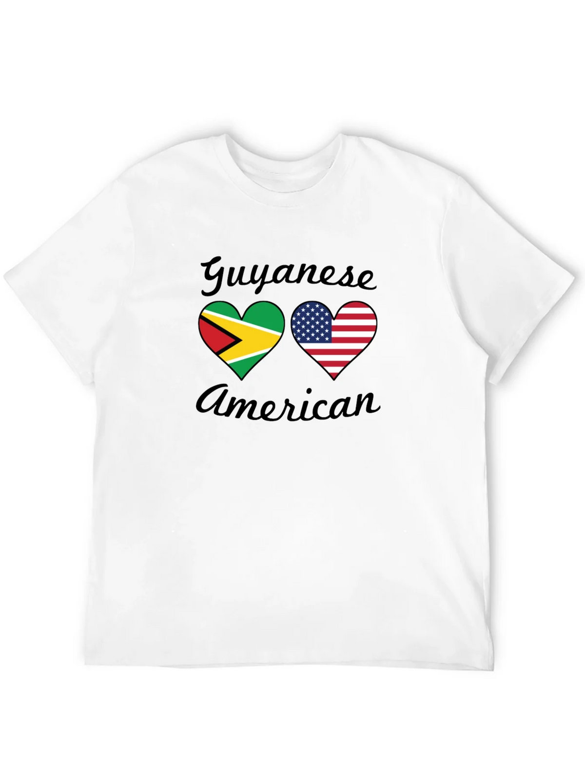 Guyanese American Flag Heart T-Shirt product image 4