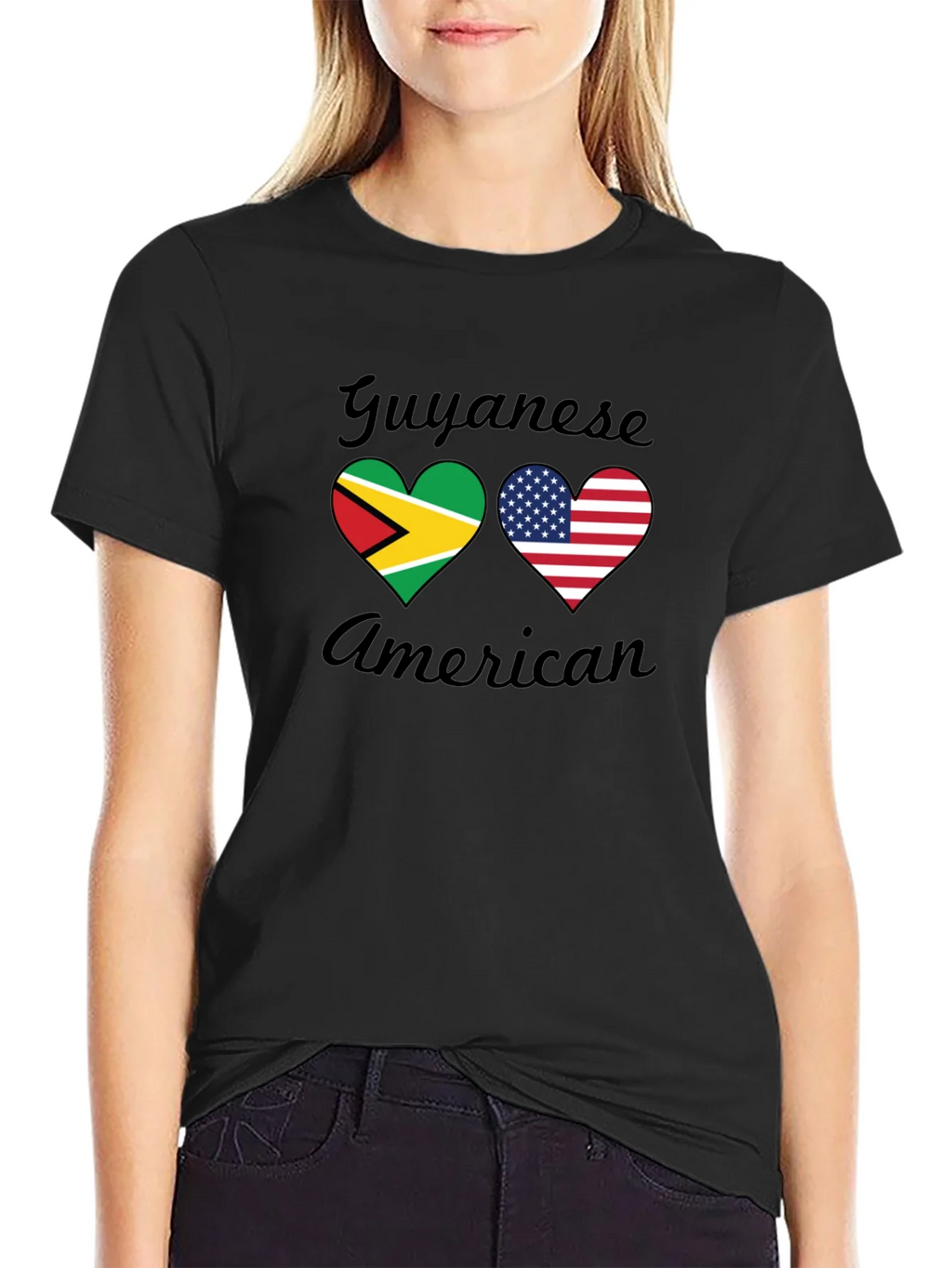 Guyanese American Flag Heart T-Shirt product image 1