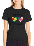 Guyanese American Flag Heart T-Shirt product image 1