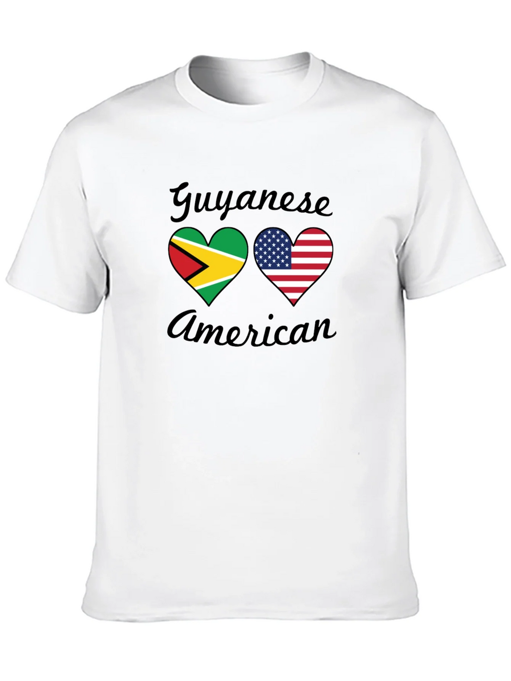 Guyanese American Flag Heart T-Shirt product image 3