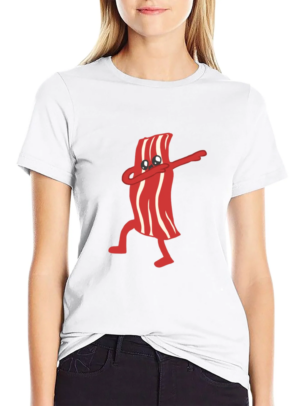 Dabbing Bacon Graphic Tee - Black T-Shirt product image 8