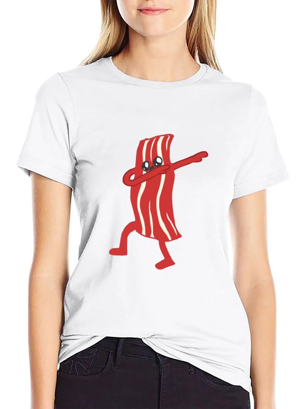 Dabbing Bacon Graphic Tee - Black T-Shirt product image 8