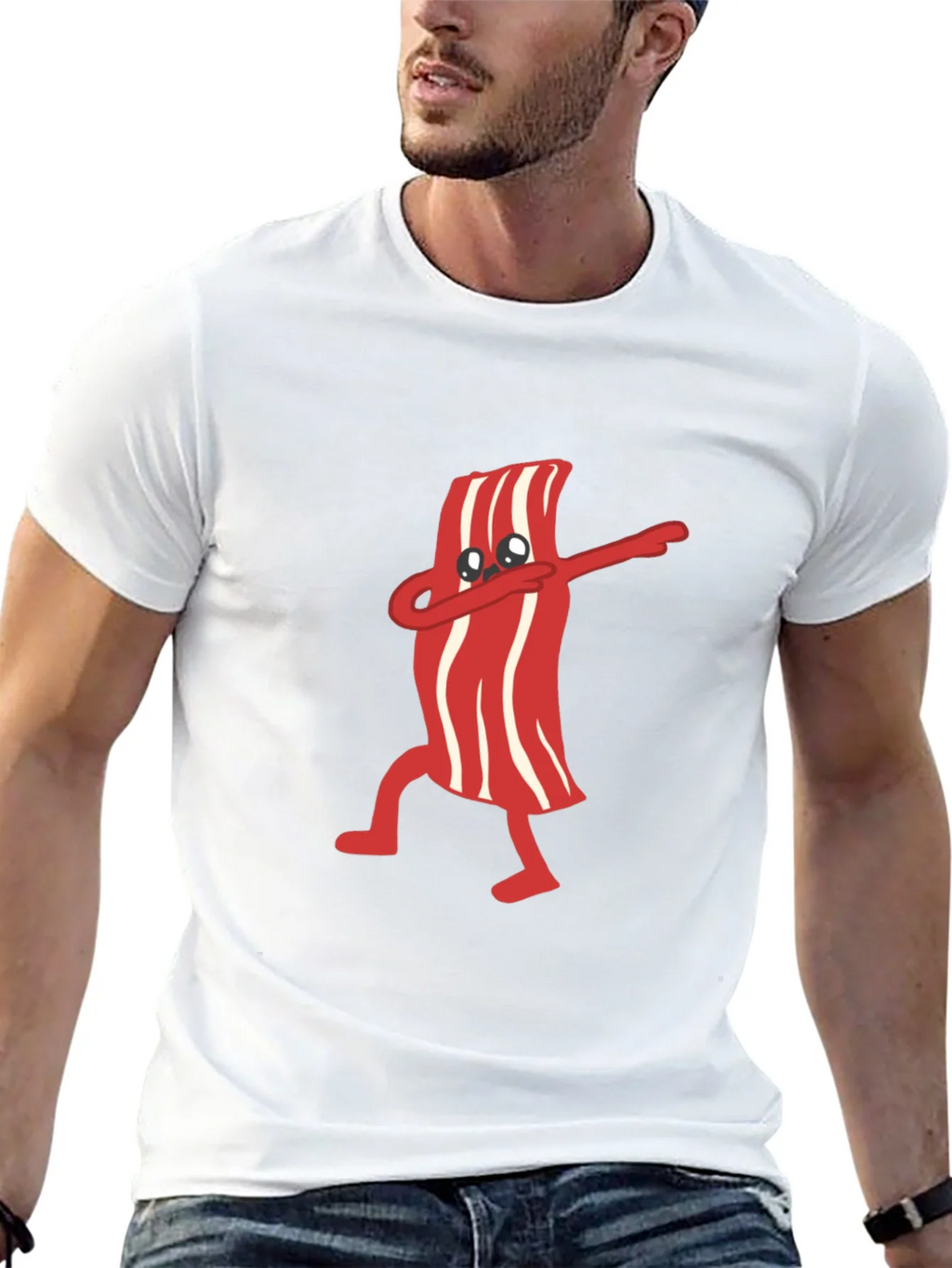 Dabbing Bacon Graphic Tee - Black T-Shirt product image 12